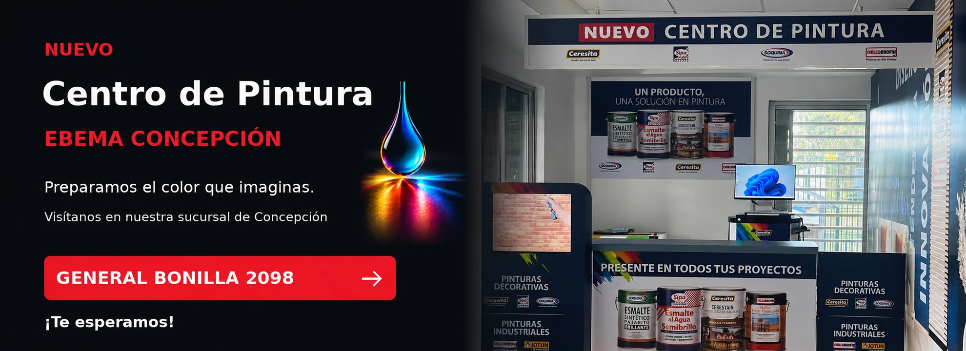 Nuevo Centro de Pintura en Ebema Concepción: preparamos el color que imaginas. General Bonilla 2098
